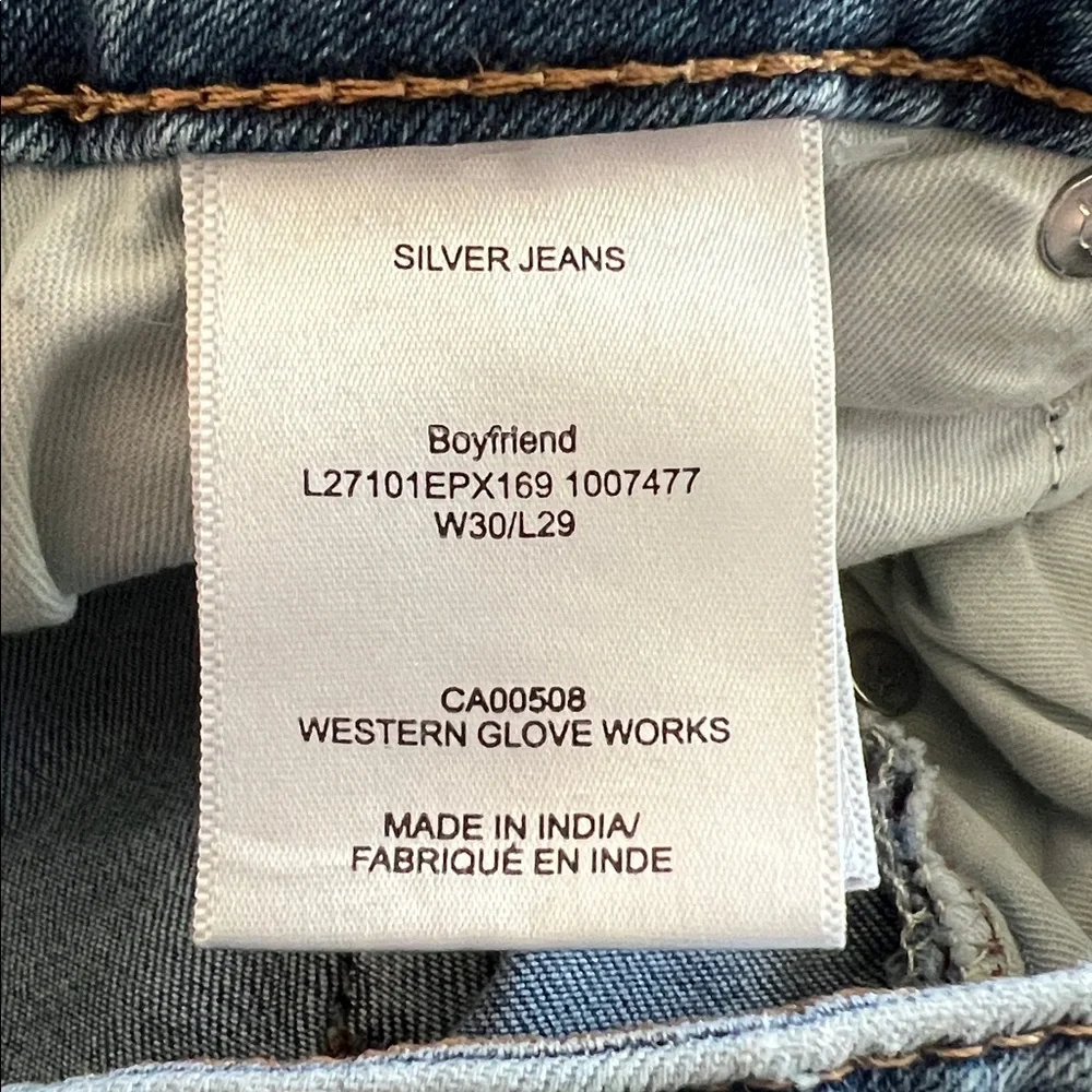 Silver Jeans Boyfriend Women Size 30 Blue Denim Stretch Distressed